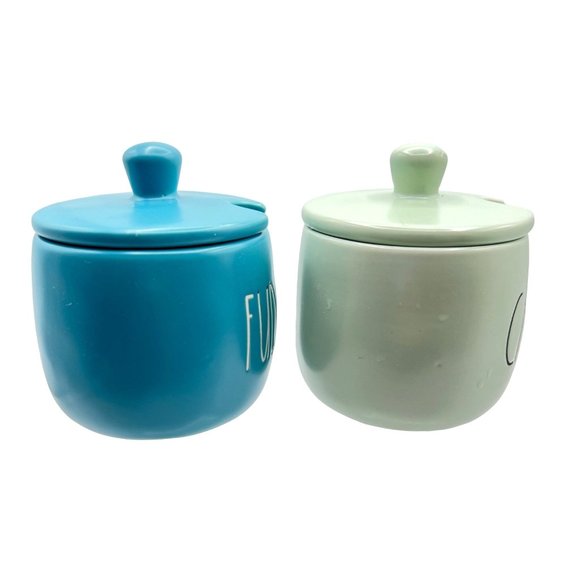 Rae Dunn Artisan Collection Fudge Caramel Lidded Ice Cream Sundae Topping Dishes - Picture 2 of 9